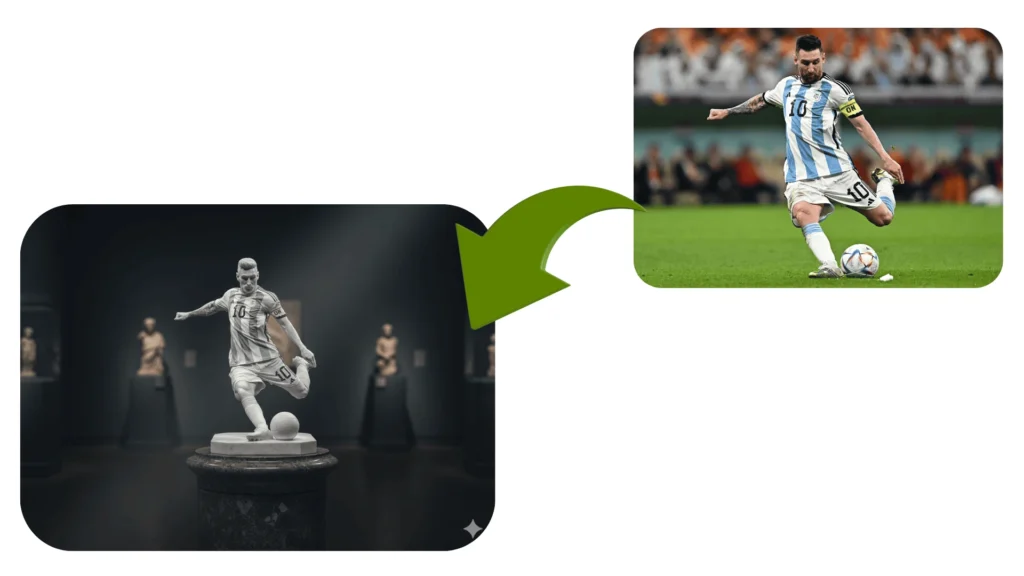 the prompt of the Miniature Marble Statue