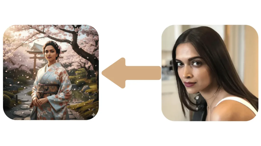 The prompt ot the Serene Japanese Kimono Portrait