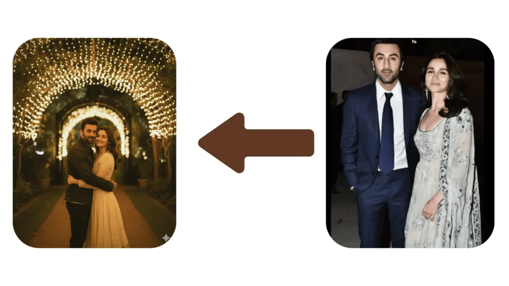 The prompt of dreamy Couple's Embrace