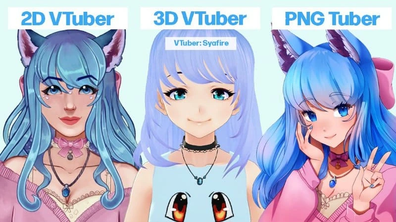 Comparison of 2D, 3D, and AI VTuber models