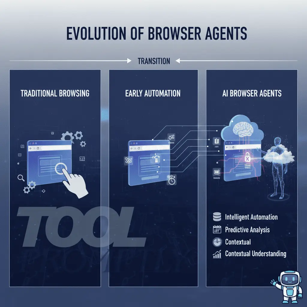 Evolution from traditional browsing to AI browser agents