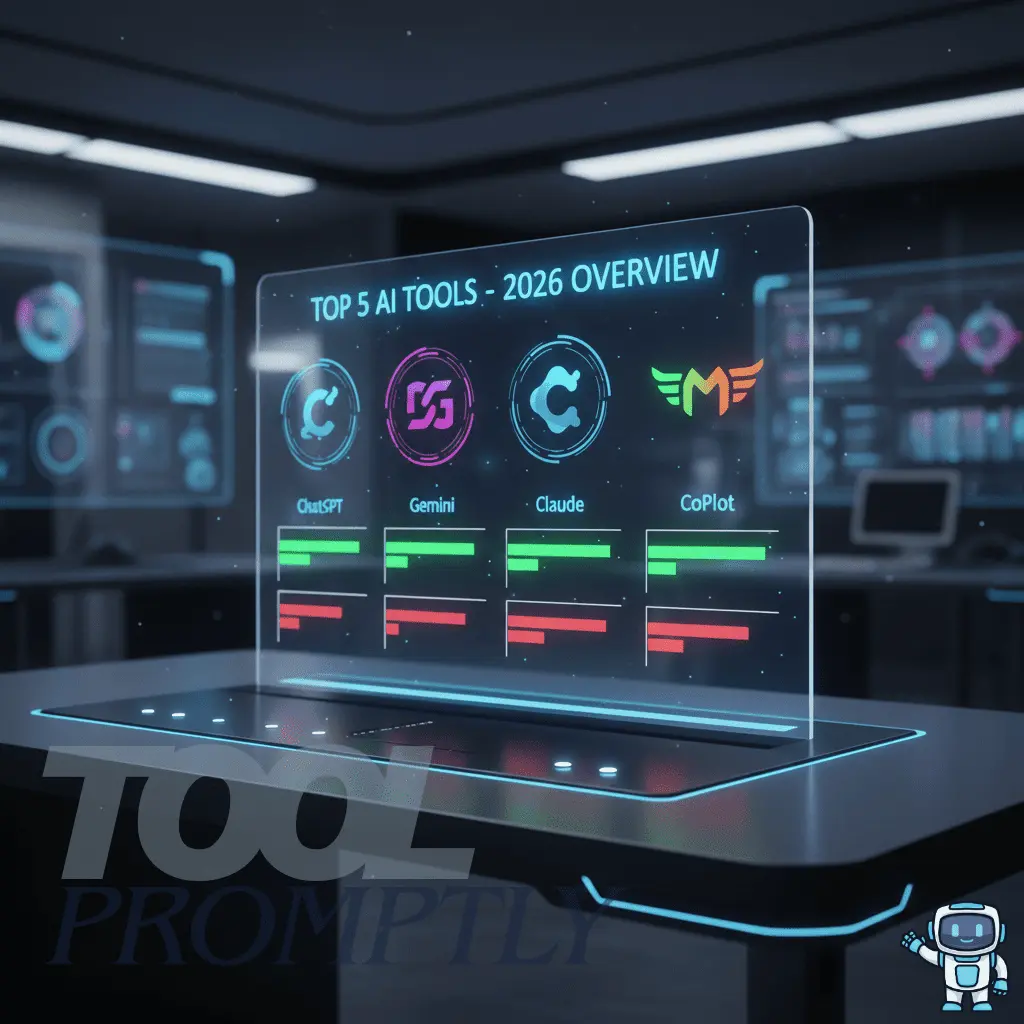 Comparison table of best AI tools 2026 features and pricing.