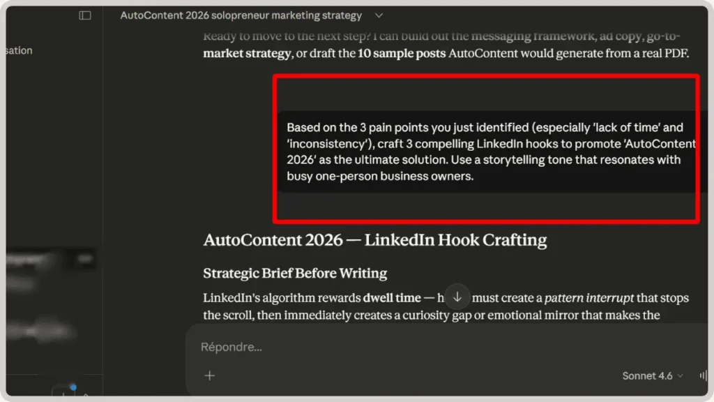 Advanced prompt chaining example for AI business workflows